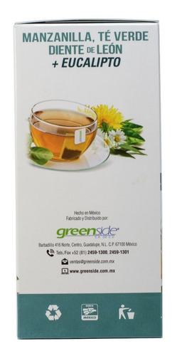 Imagen 3 de 4 de Te Manz, Diente Leon, Verde Y Eucalipto (20 Bols) Greenside