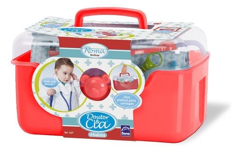 Kit Maleta Médica Infantil Doutor E Cia Roma Brinquedos Cor Vermelho