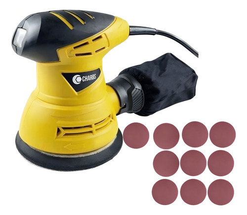 Lixadeira Roto Orbital 240w 5pol Charbs Com 10 Disco De Lixa