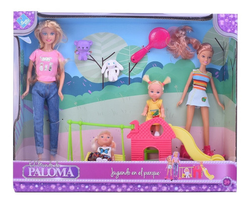 Imagen 2 de 9 de Paloma Muñecas Con Acces Jugando En El Parque El Duende Azul