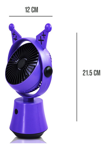 Mini Ventilador De Escritorio Recargable Con Oregitas Kawaii