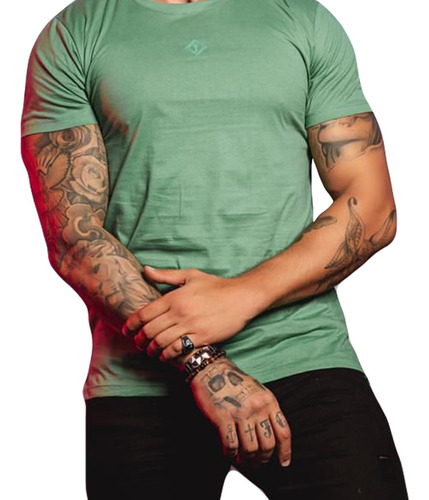 Camiseta Masculina Básica Verde Super Slim Codi Premium