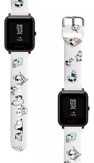 Correa Compatible Con Amazfit Bip Snoopy Blanco