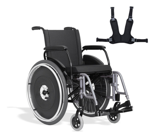 Cadeira De Rodas Avd 40cm Prata - Com Cinto De Segurança