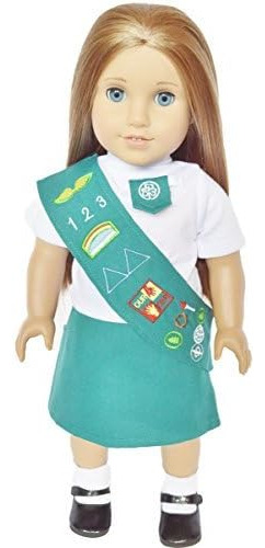 Traje Junior Girl Scouts Compatible American Girl Dolls