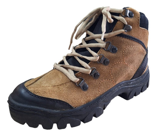 Zapatilla Bota Botita Para Trekking Modelo 124 Beige/ Negro