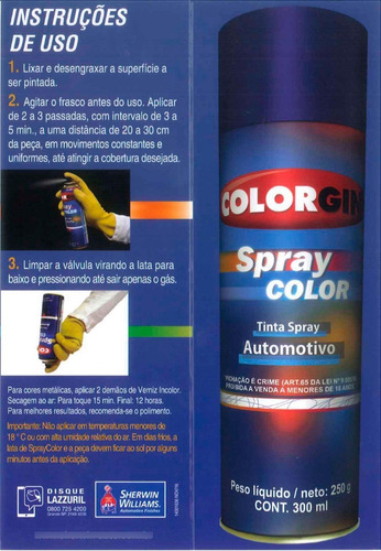 Tinta Spray Automotiva Rose Gold Colorgin 300ml 2 Unidades