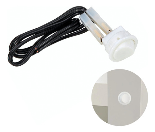 Botão Interruptor Gota Bolinha Redondo Branco Embuti Led 2un