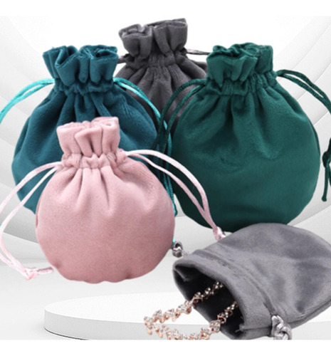 Bolsa Organizadora De Joias Com Cinza Escuro 7,5x9,5cm