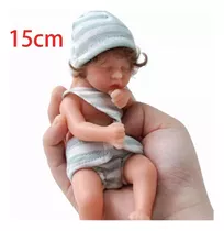 Mini bebê reborn silicone sólido 22cm menina ou menino