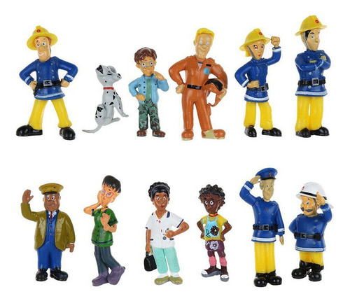 12pcs Fireman Sam Acción Figura Modelo Juguete Niños Regalo