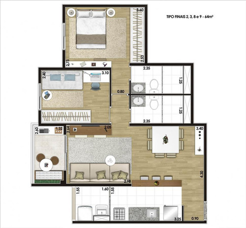 Apartamento Para Venda Em São Paulo, Santo Amaro, 2 Dormitórios, 1 Suíte, 2 Banheiros, 1 Vaga - Cap3252_1-1453681