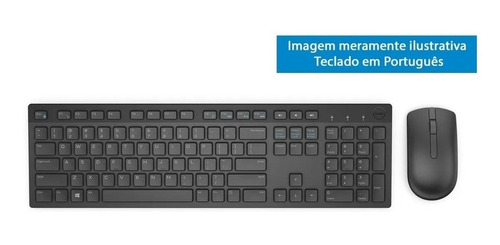 Kit Teclado E Mouse Wireless Dell Km636 Preto