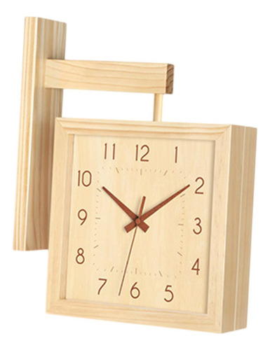 Reloj De Pared De Esquina De Doble Cara, Color De Madera