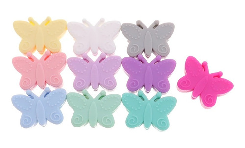 Insumos Portachupetes Personalizados 10 Mariposas Silicona 