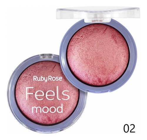 Iluminador Baked Blush Marble Feels Mood Ruby Rose, 14 g