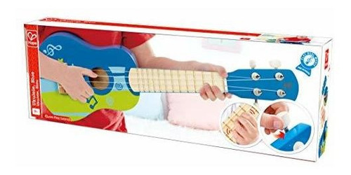 Guitara Pequeña Para Niños De Madera Color Azul 4 Cuerdas Azul