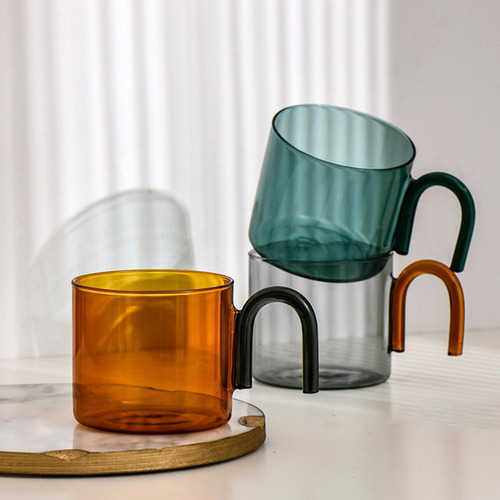 2 Taza Moderna Para Bebidas De Té Con Asa, Taza Para Gris