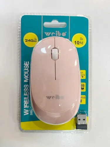 Mouse Óptico Inalámbrico Celeste Rosa Pastel Usb Rosa