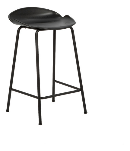 Banqueta Alta Taburete Desayunador Milo 4 Patas Cuot Baires4 Acabado De La Estructura 75cm Color Negro