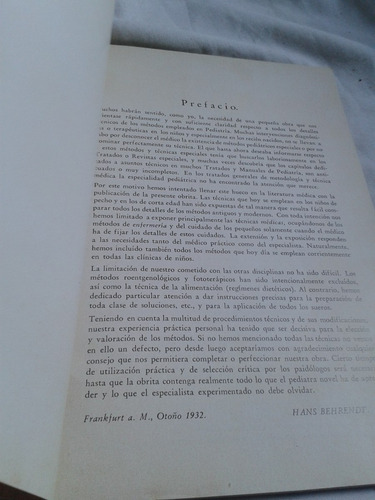 Tecnica Pediatrica - Dr. Hans Behrendt 1935 Envios Mdq C10
