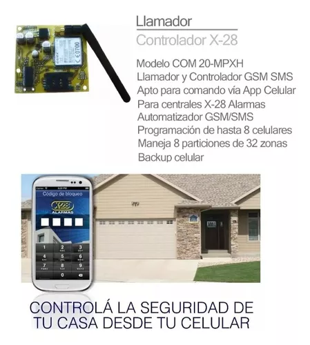 Kit Alarma Casa X-28 Avanzado 4 Zonas Inalámbrica Llamador