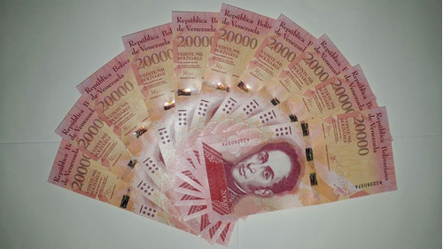 Lote 10 Cédulas Bolívares 20k - Fe