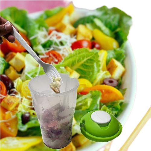 Ensalada Fresca Copa De Coctelera Con Apósito Y Tenedor - (j