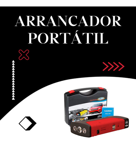 Arrancador De Auto Kit Compresor Usb Luz Baliza Linterna Ofe