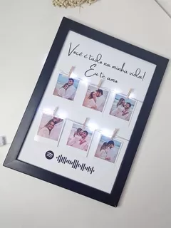 Quadro Personalizado Com 6 Fotos Polaroids E Led