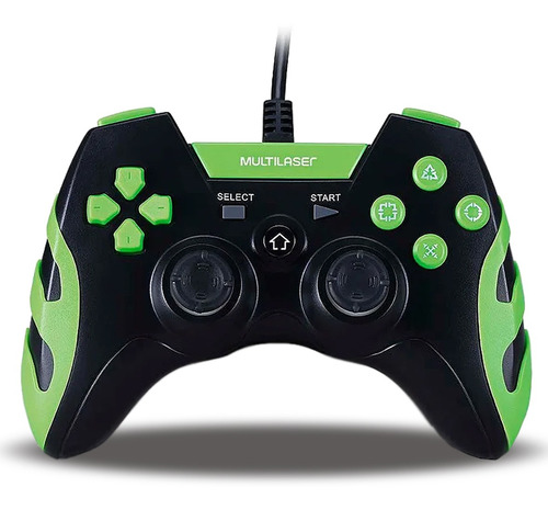 Controle joystick Multilaser JS091 preto e verde