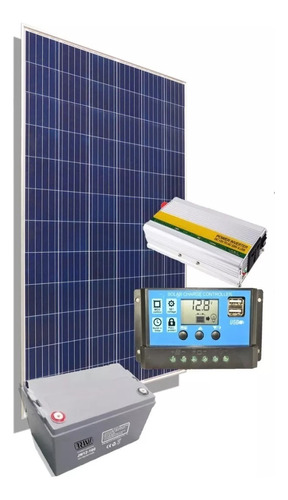 Kit Solar Inversor 300w 220v Panel Energia Casa Campo M1