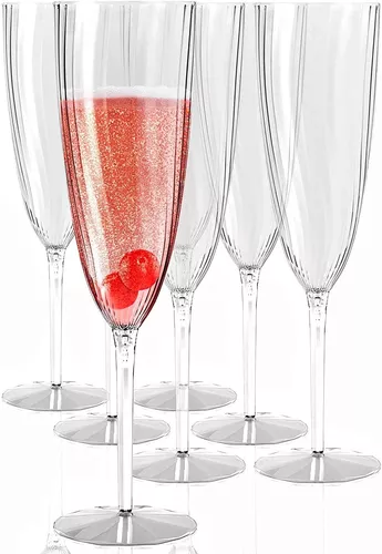 Copas de champán de cristal de champán copas de champán 100 ml de plástico Copas de champán desechables Pack de 12 