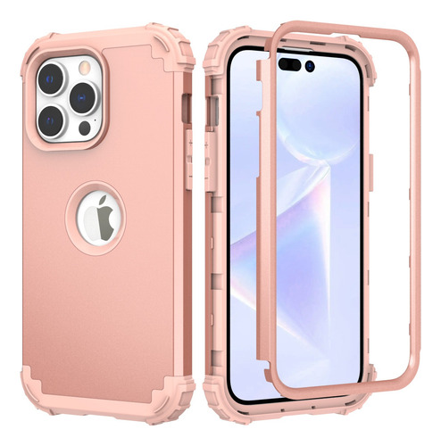 Funda Para iPhone 14/pro/14plus/14pro Max 360 Uso Rudo 3en1