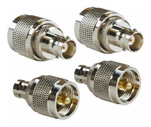 4 Conector Bnc Dama Uhf Pl259 Tm Rf Coaxial Adaptador
