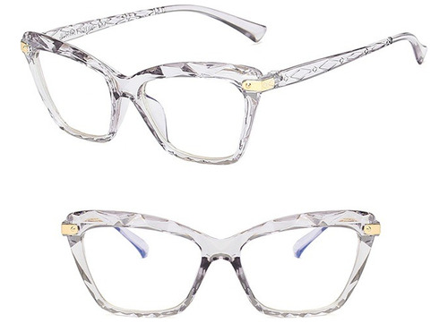 Montura Gafas Alargada Estilo Diamante 