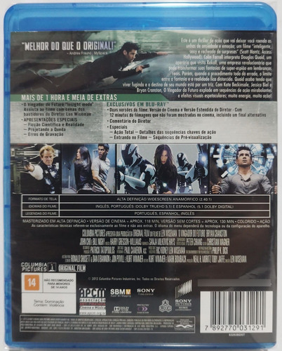 Blu-ray O Vingador Do Futuro (2012) Duplo Original Lacrado