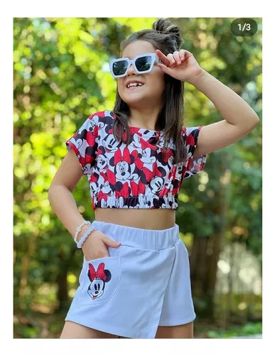 Shorts Saia Jeans Infantil Menina Roupa Verão Shorts Luxo