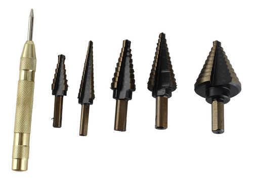Juego De Brocas Step Drill, 5 Piezas, Perforadora Central De