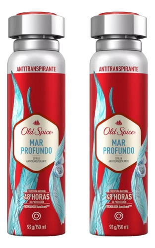 Desodorante Aero Old Spice 150ml Mar Profundo-kit C/2un