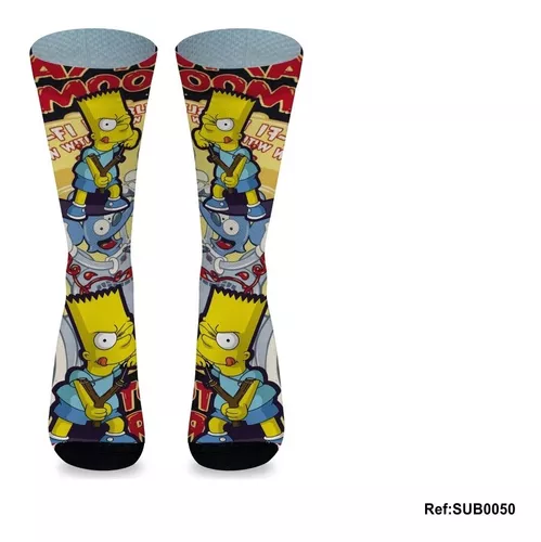 Meias Sublimadas Swag Bart Simpson Crossfit Skate 01 Par