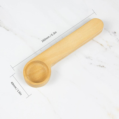 Kvmorze Cuchara De Café De Madera Y Clip Para Bolsa, Cuchara