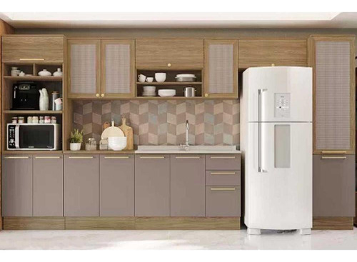 Cozinha Modulada Completa Botanic 8 Peças 3aéreos+2balcões