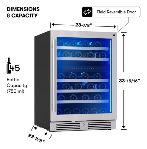 Cava De Vinos Refrigeración Botellas 45 Botellas