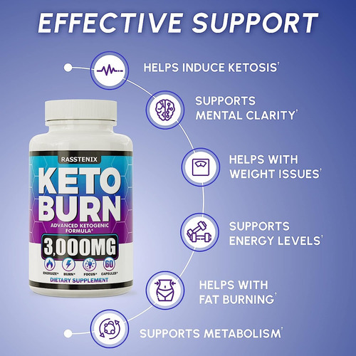 Suplemento en cápsula Keto  Premium Keto Burn en botella de 100mL 60 un
