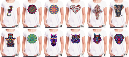 Remeras Personalizadas Mujer Mandalas Pack 10 / Envío Gratis