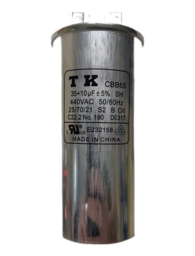 Capacitor Duplo 35+10uf 440v Em Alumínio Marca Tk