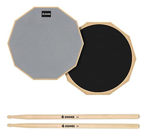 Donner Drum Practice Pad 8 Pulgadas, Silent Practice Drum Pa