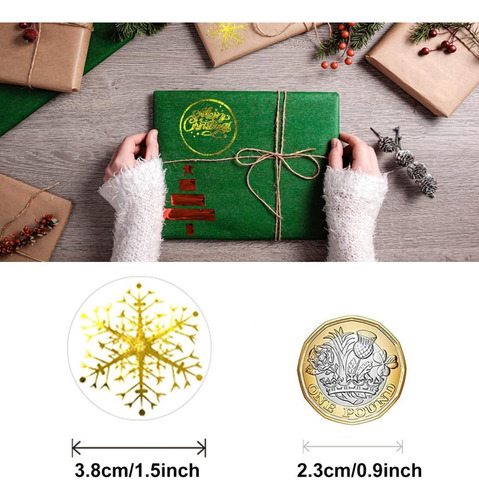 500pcs Pegatinas Navideñas Papel Circular Autoadhesivo Pvc Como Se Muestra