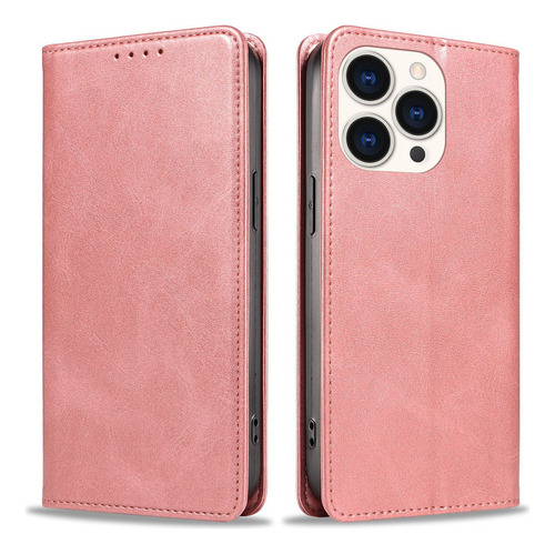 Funda De Cuero Para iPhone Ranura Tarjetas Soporte Carcasa